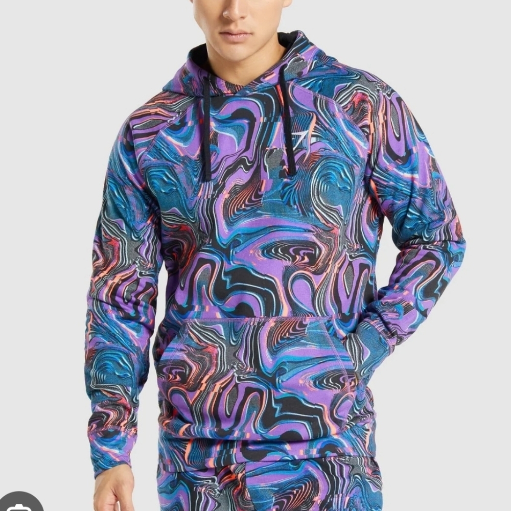 Gymshark Hoodie Men's Small Tie Dye Swirl Activewear